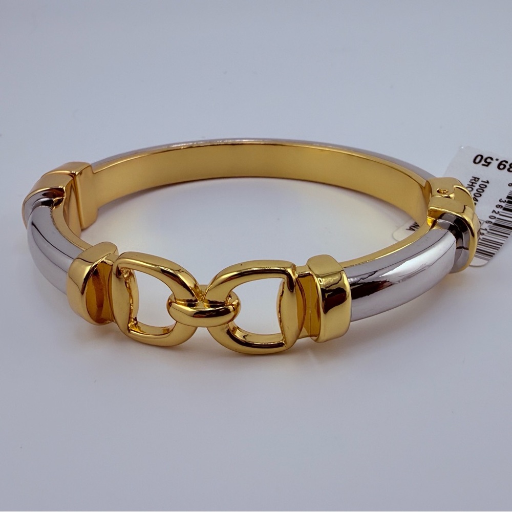 Charter Club Bi-Color Hinged Clamper Cuff Bracelet NWT